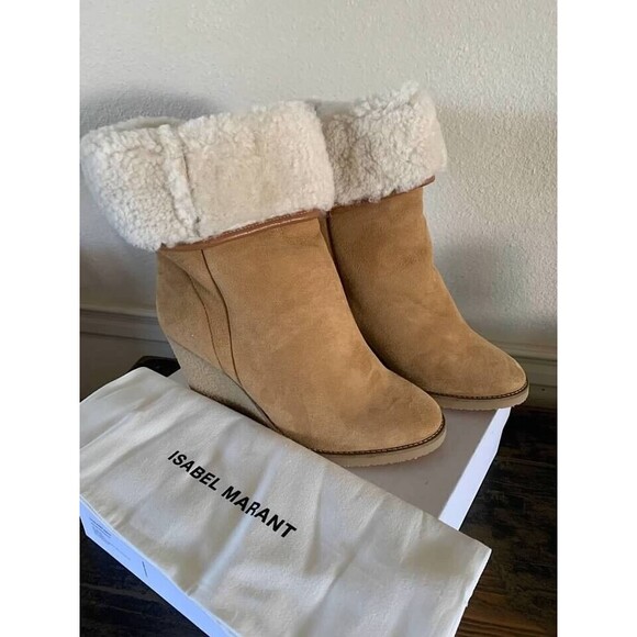 Isabel Marant Totam Shearling Wedge Boots- NIB Size 40 (US 10) & 41 (US 11) - Picture 2 of 5